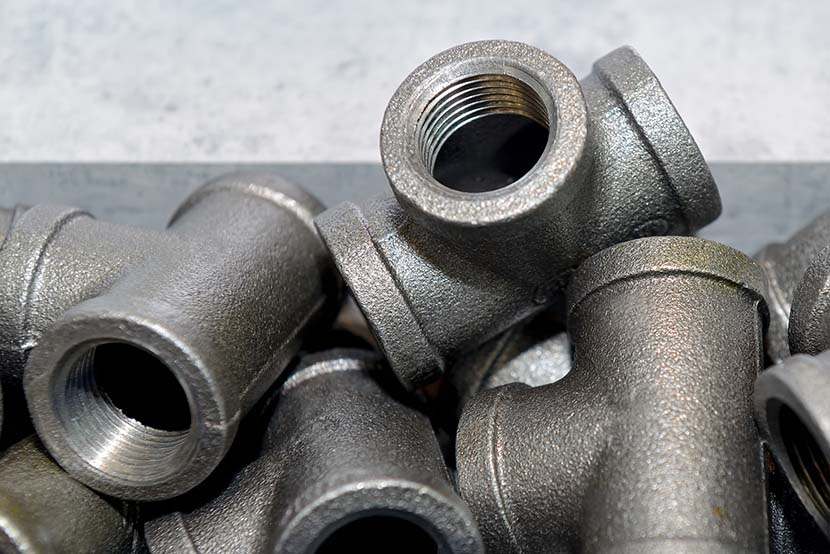 Metal sanitary tees for water supply pipes.-1174613278 Photo of PTO shaft on agricultural machinery